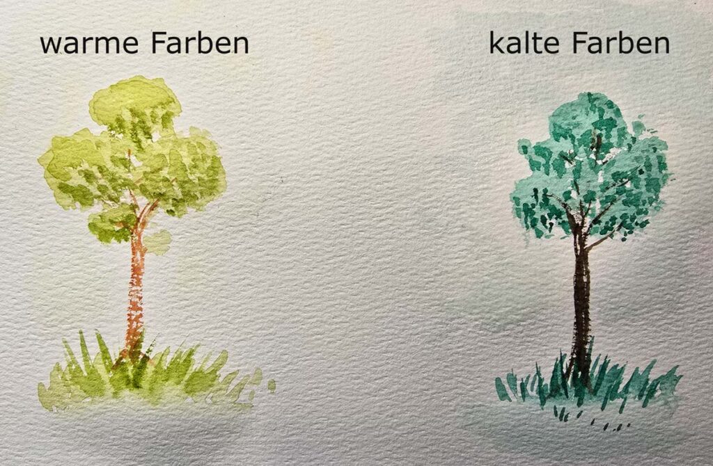 Aquarellfarben mischen: Farbtemperaturen