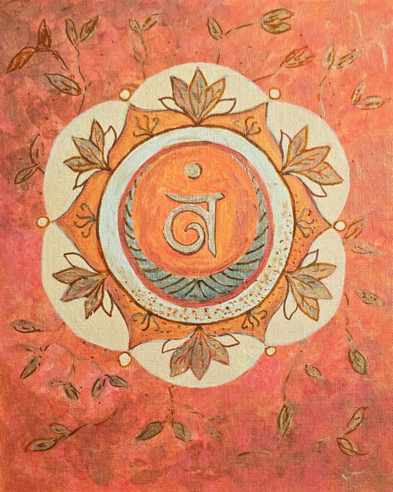 fertiges Bild: Sakral-Chakra in Acryl